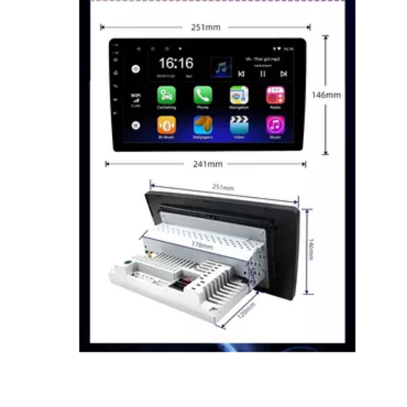 Estéreo De Coche Android 10 Pulgadas Wifi Gps Carplay 2+32g