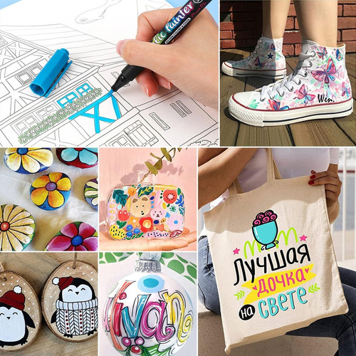 Marcadores Punta Plumones Pincel Acrílica Papeleria 48colors