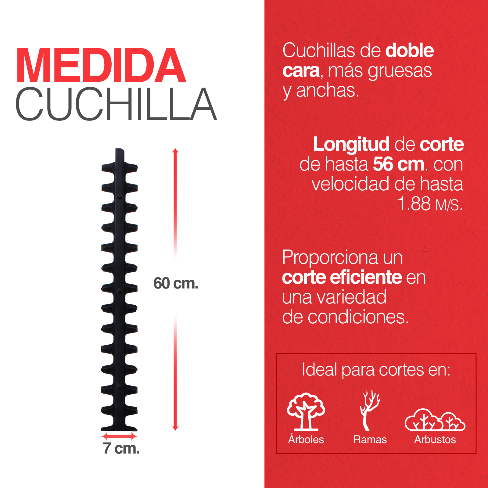 Stuka Cortasetos de 2 HP y una Velocidad de 1.88 m/s para arboles, arbustos y Uso Pesado.