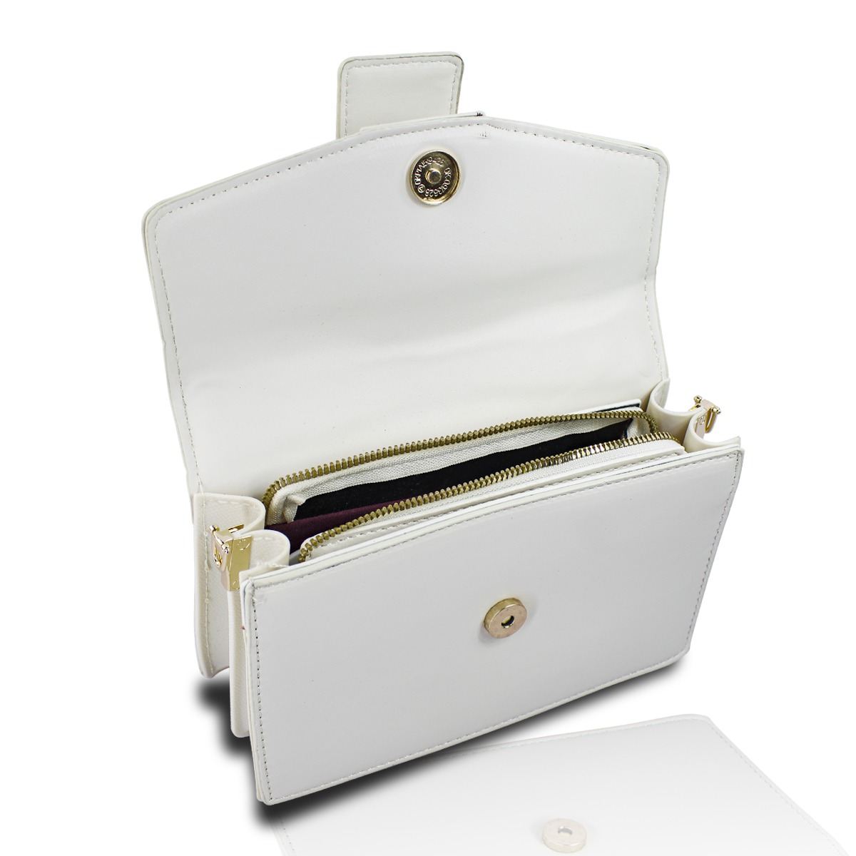 Bolso Blanco De Hombro Y Mano Crosbody Para Mujer.