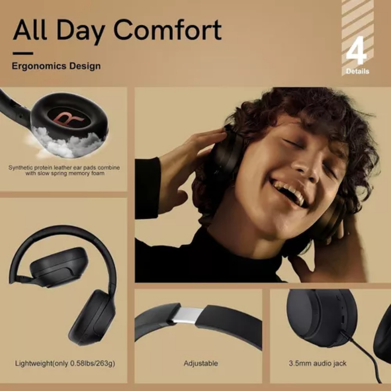 Qcy H3 Anc Audífonos Inalámbricos Gamer Diadema Hi-res Bk Color Negro
