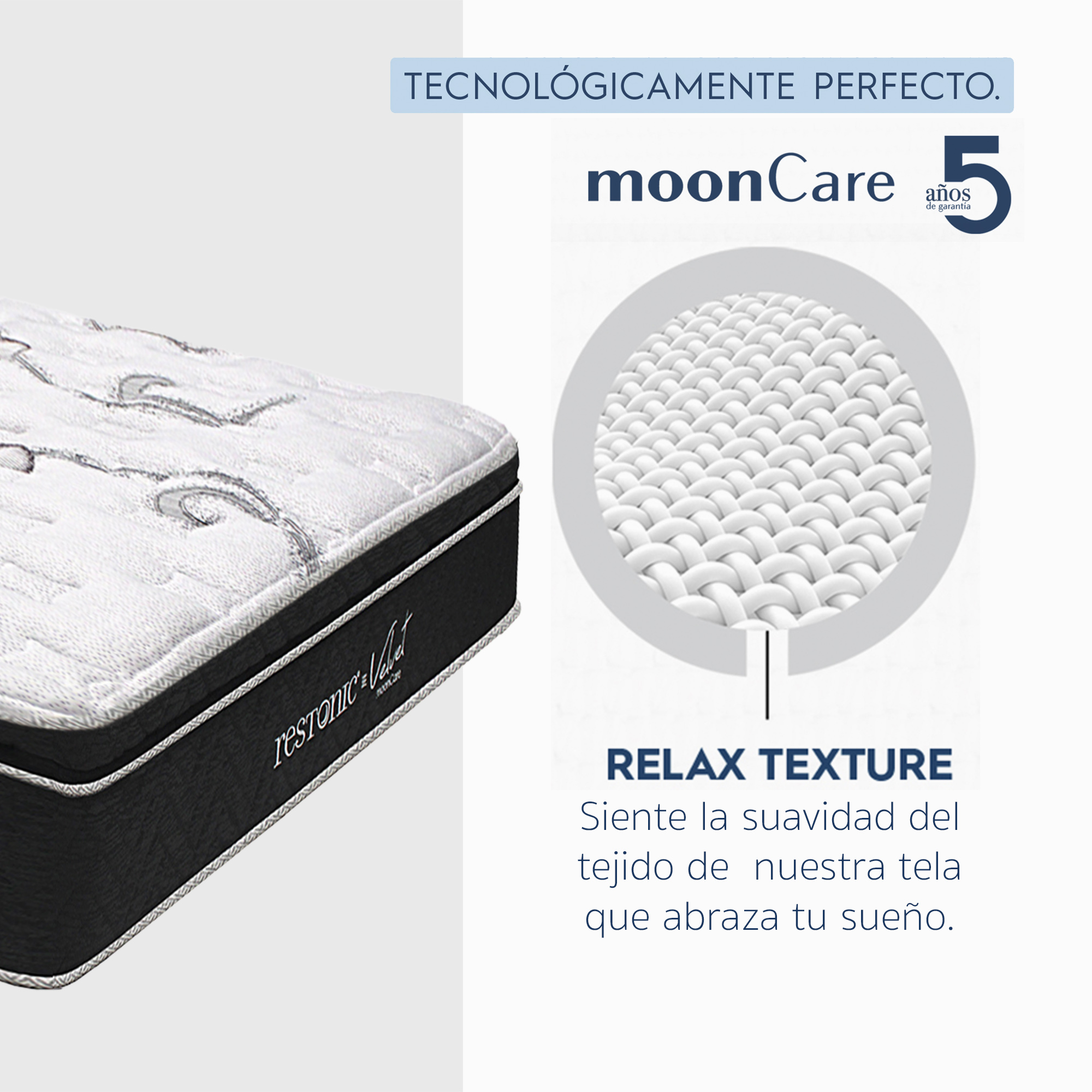 Colchón Individual Restonic Velvet Mooncare