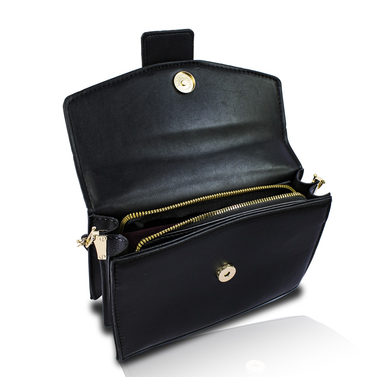 Bolso Negro De Hombro Y Mano Crosbody Para Mujer.