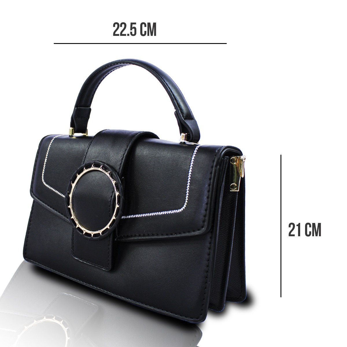 Bolso Negro De Hombro Y Mano Crosbody Para Mujer.