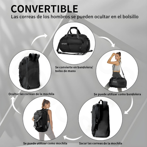 3en1 Mochila De Viaje Mujer Maletas Deportivas Bolsa De Gym