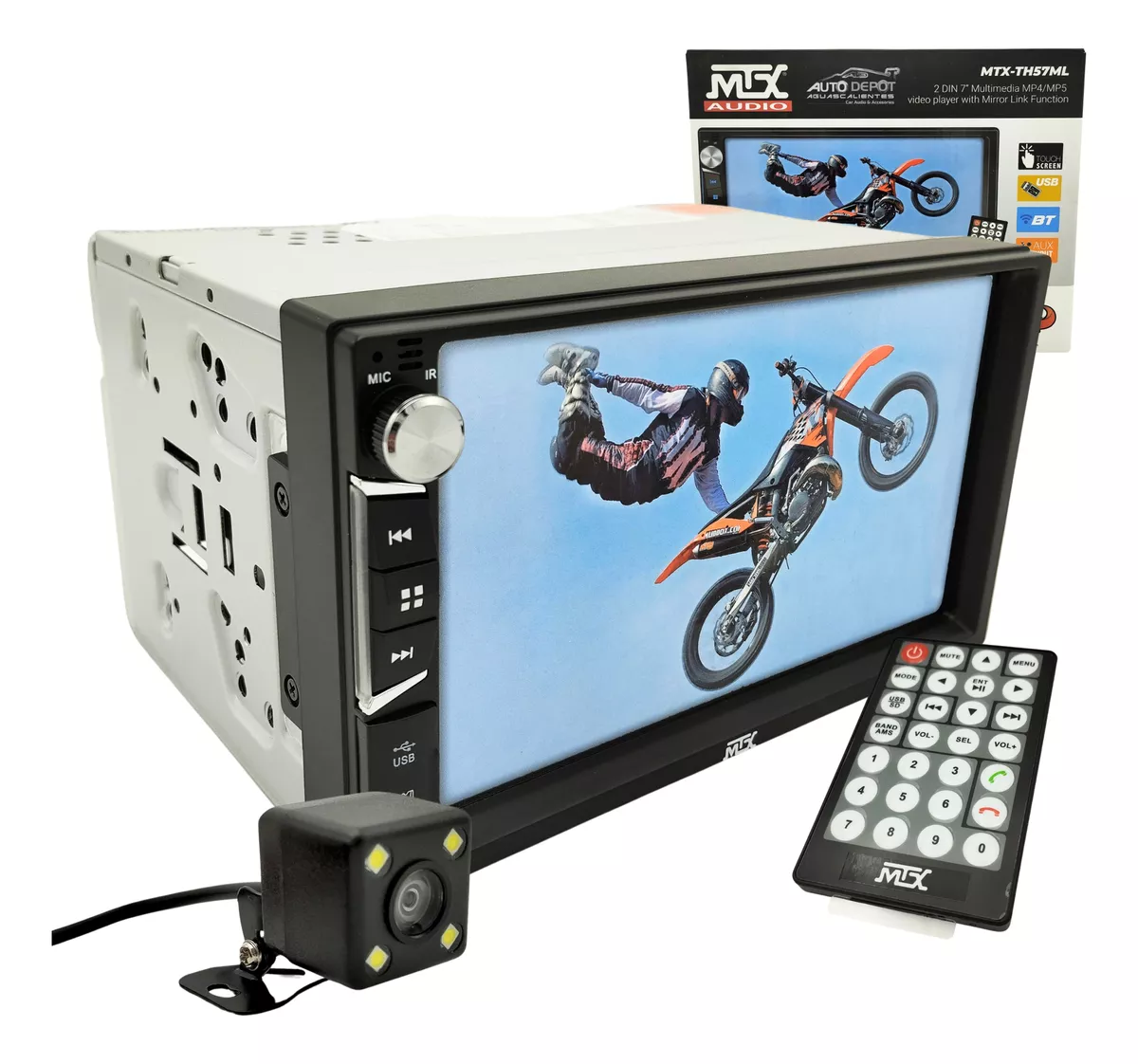 Autoestéreo Pantalla LCD 2 DIN MTX MTX-TH57ML 7 PulG 60 Wx4 MirrorLink Con Cámara De Reversa.