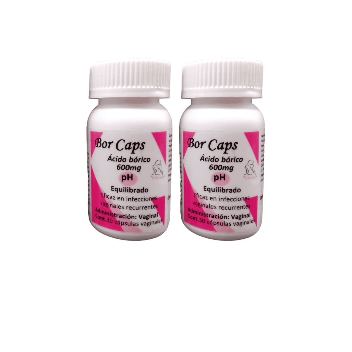 Cápsulas vaginales de ácido bórico 2 frascos con 60 unidades de 600mg.