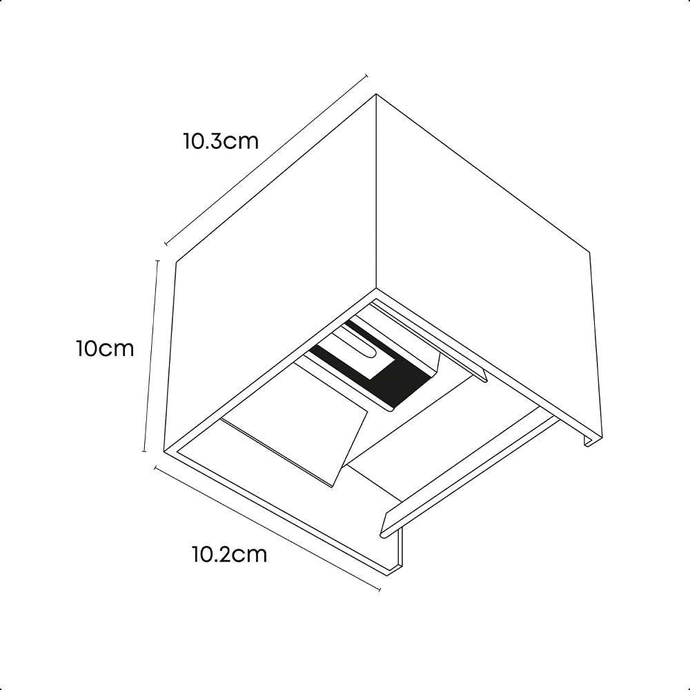 ICON Aplique Decorativo Cubo Blanco Haz Ajustable 6w Luz Neutra 3000K Aprueba de agua IP65