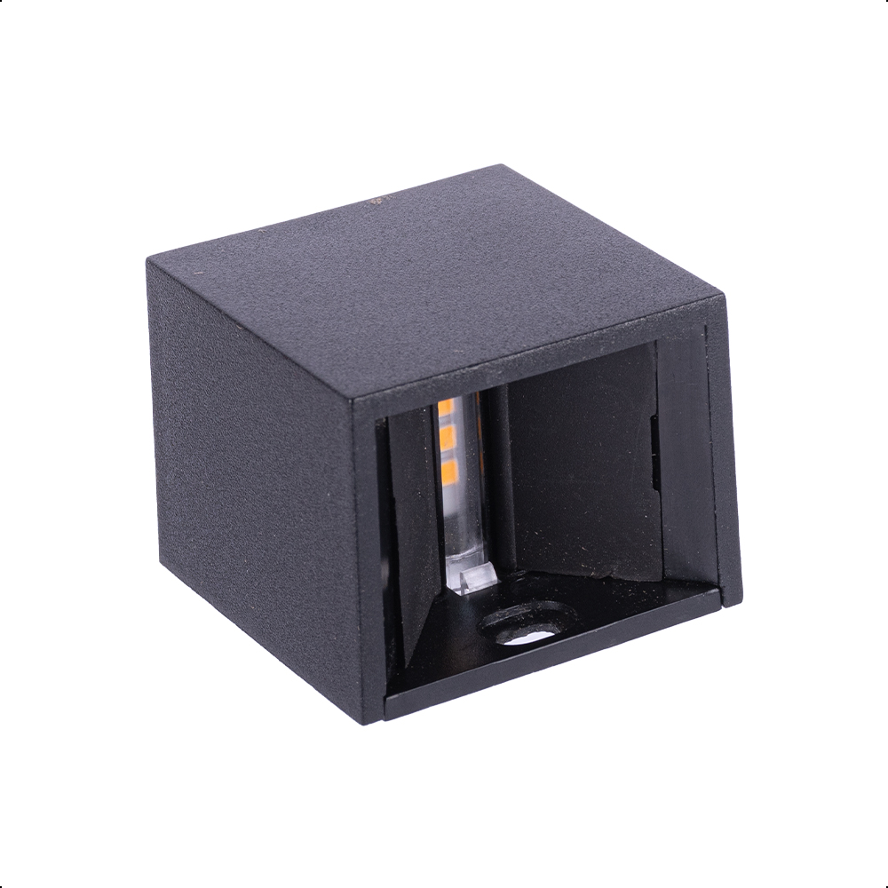 ICON Aplique Decorativo Cubo Negro Haz Ajustable 2w Luz Cálida 3000k Aprueba de agua IP65