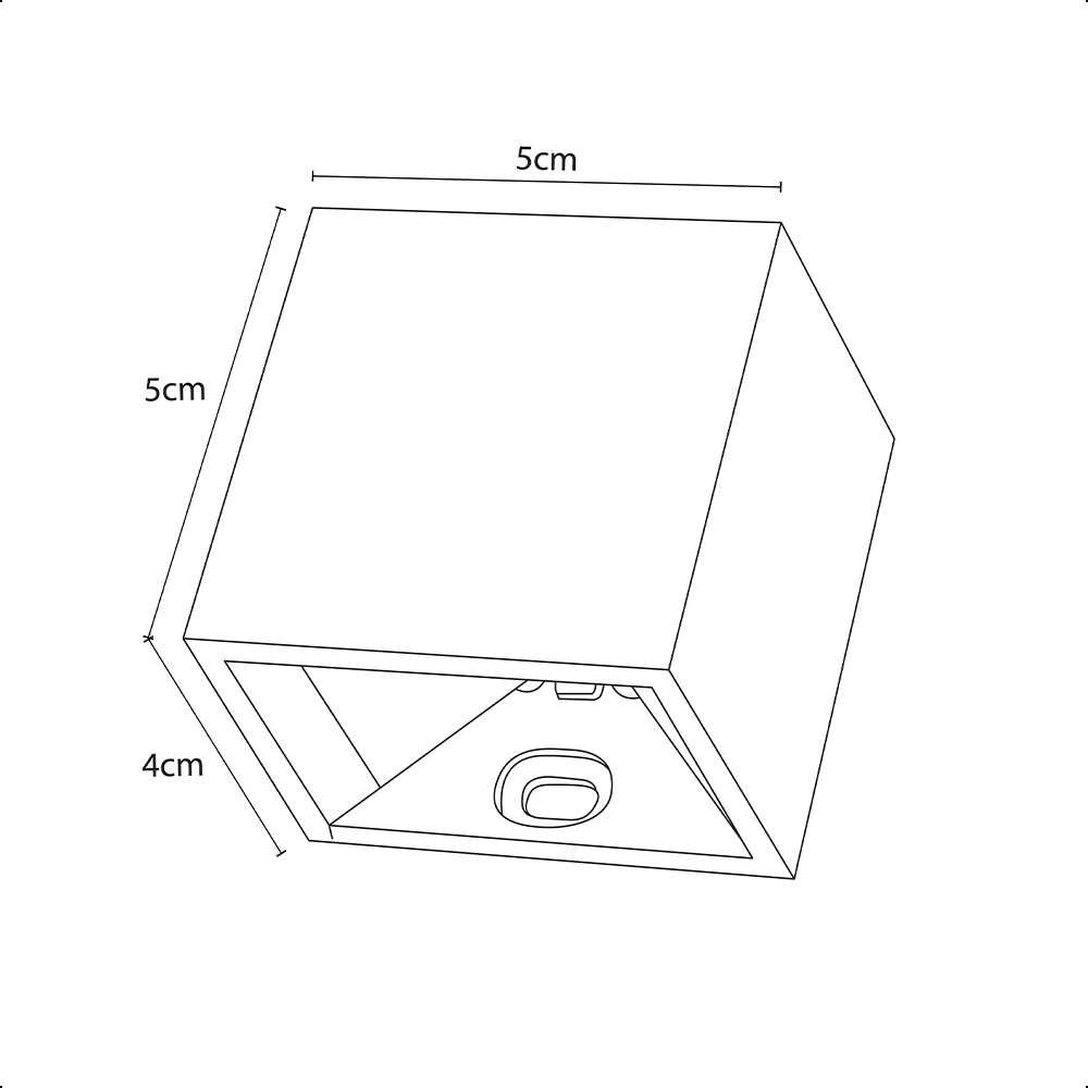 ICON Aplique Decorativo Cubo Negro Haz Ajustable 2w Luz Cálida 3000k Aprueba de agua IP65