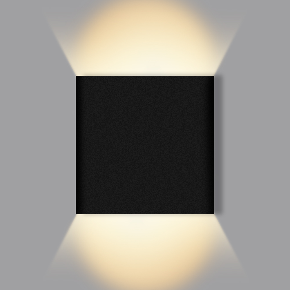 ICON Aplique Decorativo Cubo Negro Haz Ajustable 2w Luz Cálida 3000k Aprueba de agua IP65