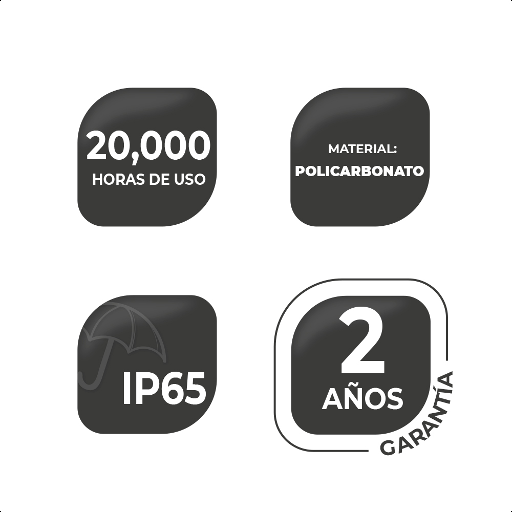 ICON Aplique Decorativo Cubo Negro Haz Ajustable 2w Luz Cálida 3000k Aprueba de agua IP65