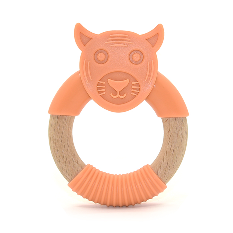 kit de 2 Mordederas de bebé en forma de animales de silicón y bambú.