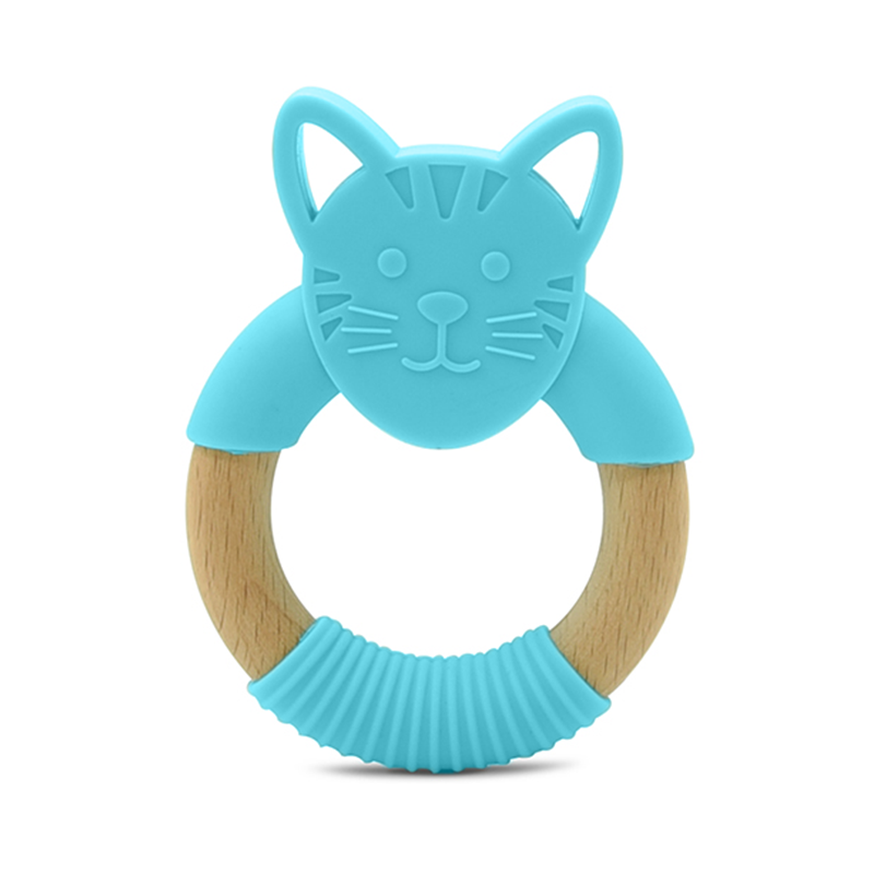 kit de 2 Mordederas de bebé en forma de animales de silicón y bambú.