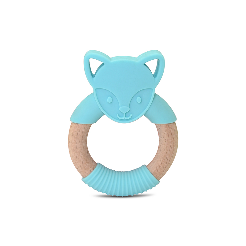 kit de 2 Mordederas de bebé en forma de animales de silicón y bambú.