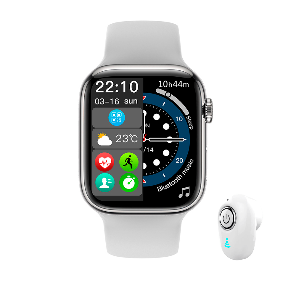 Auricular de Audio Inalámbricos, Micrófono, Invisibles, Mini, Estéreo Mas Smartwatch Reloj Inteligente T 800 Color Blanco .