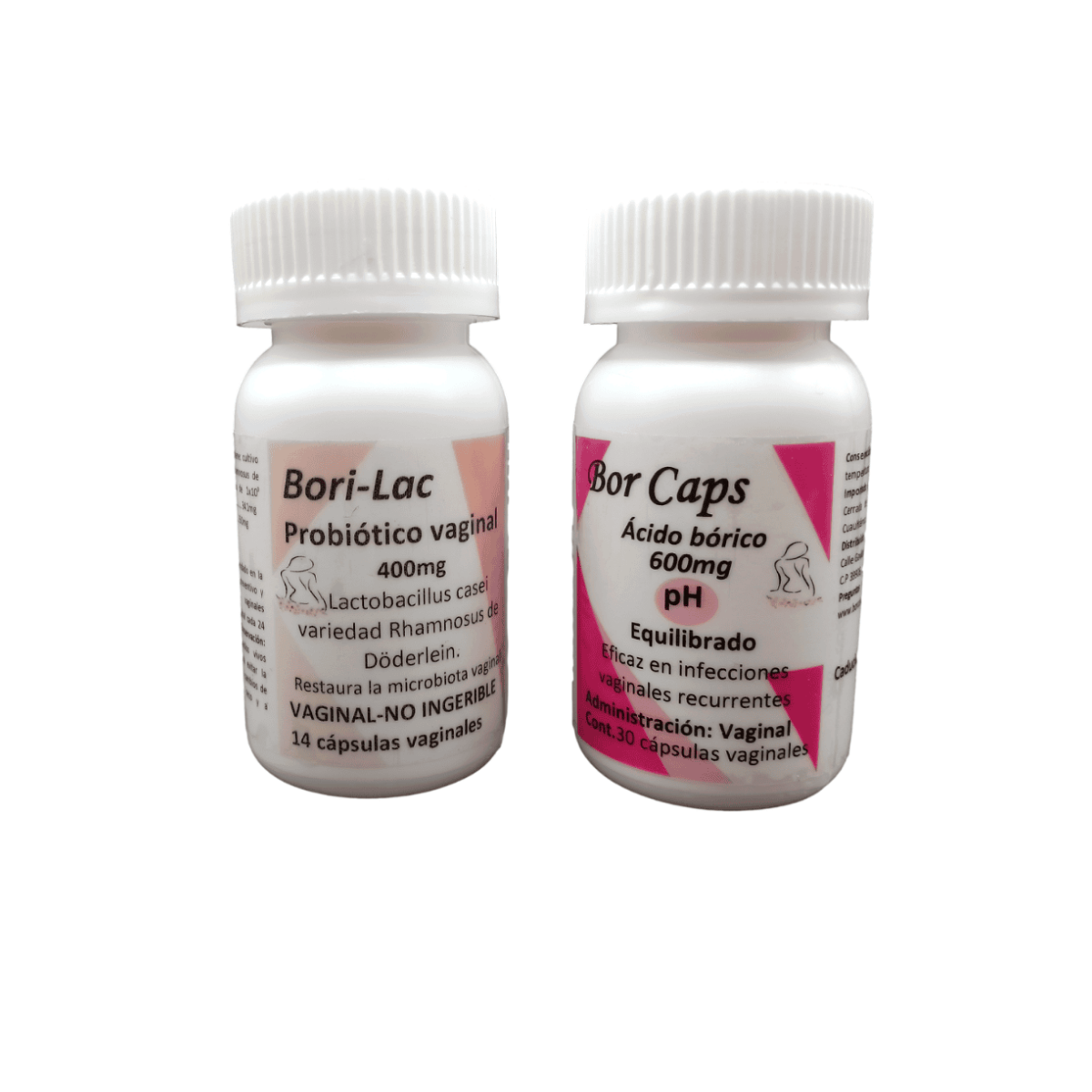 Probiotico vaginal de 400 mg| Cápsulas vaginales de ácido bórico 600mg.