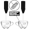 A Espumador de Leche, LETTURE Mini Agitadores Batidor Eléctrico Batidora de Café, Acero Inoxidable Portátil Batidor de Eléctrica, Agitador de Café, Huevos de Agitación, para Espuma de Leche Cafés, Familia, Fiesta (Negro).