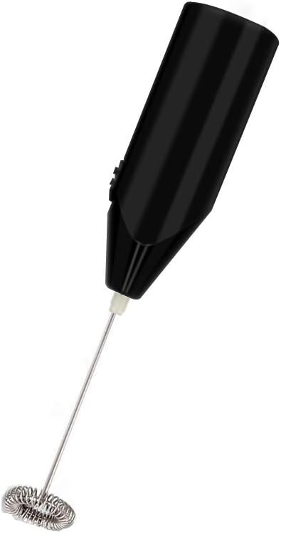 A Espumador de Leche, LETTURE Mini Agitadores Batidor Eléctrico Batidora de Café, Acero Inoxidable Portátil Batidor de Eléctrica, Agitador de Café, Huevos de Agitación, para Espuma de Leche Cafés, Familia, Fiesta (Negro).