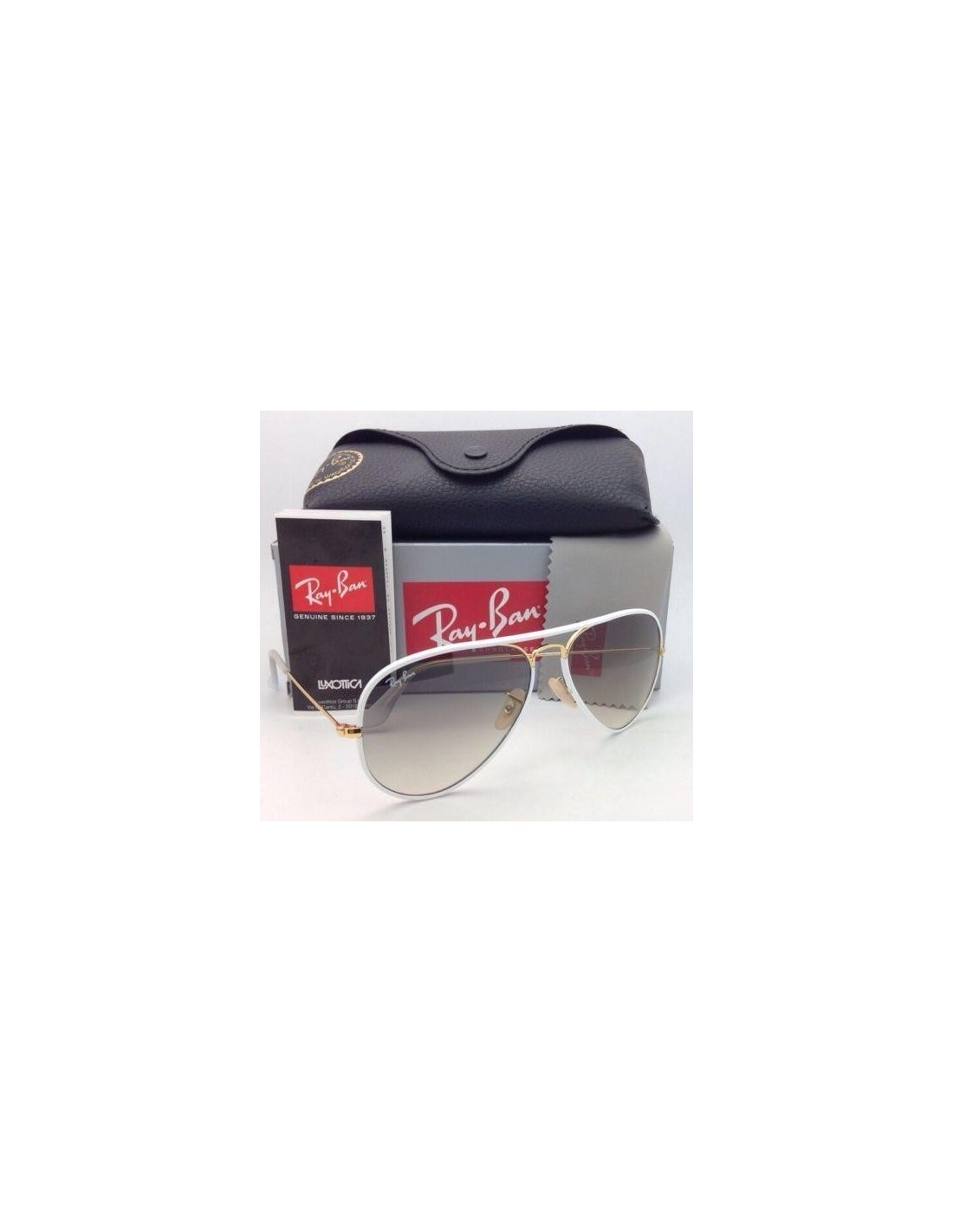 Lentes de sol Ray Ban Rb3025jm 146/32 Aviator Blanco Gris Full Color