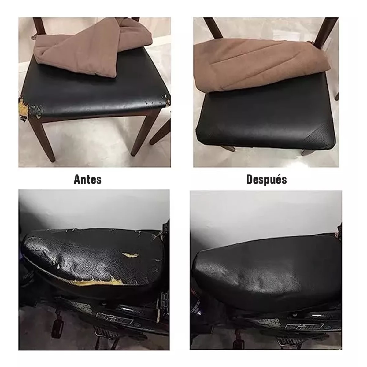 Cinta parche 30cm negro reparación cuero autoadhesiva pegatinas asientos coche bolsas muebles