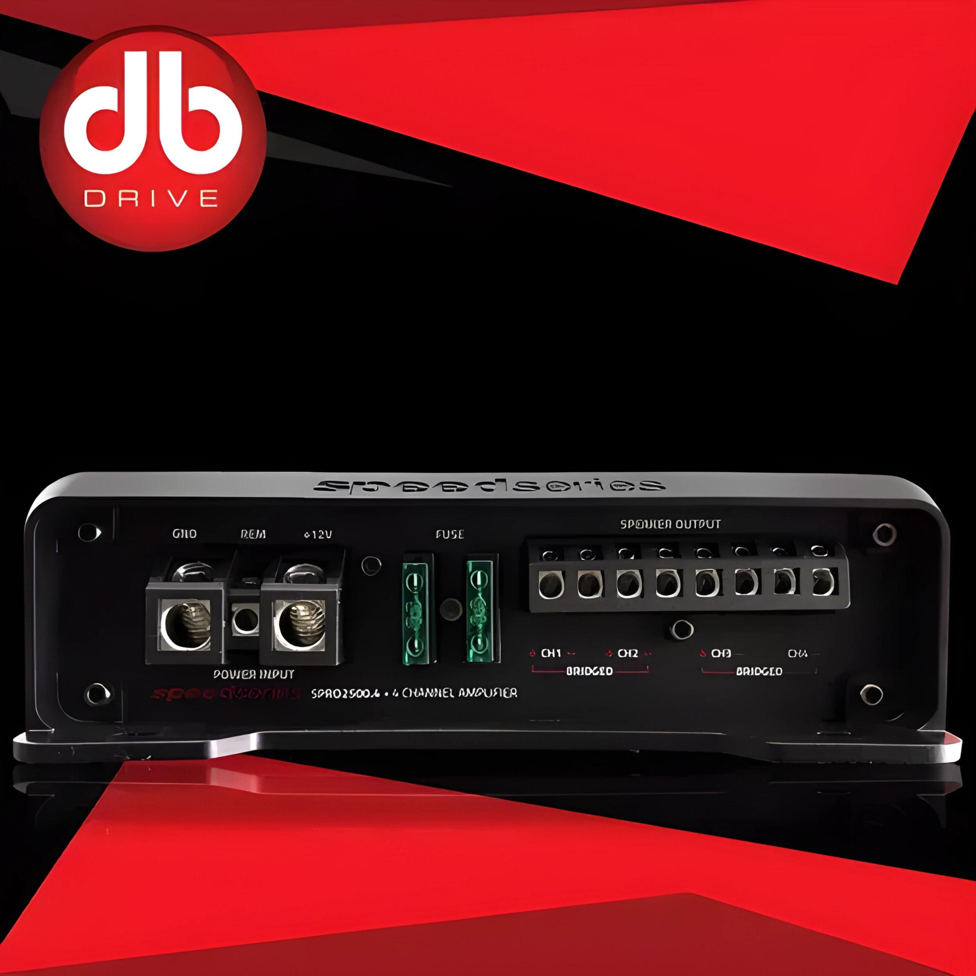 Amplificador de 4 Canales DB Drive SPRO2500.4 Speed Series: Potencia y Versatilidad en Audio de Alta Calidad.