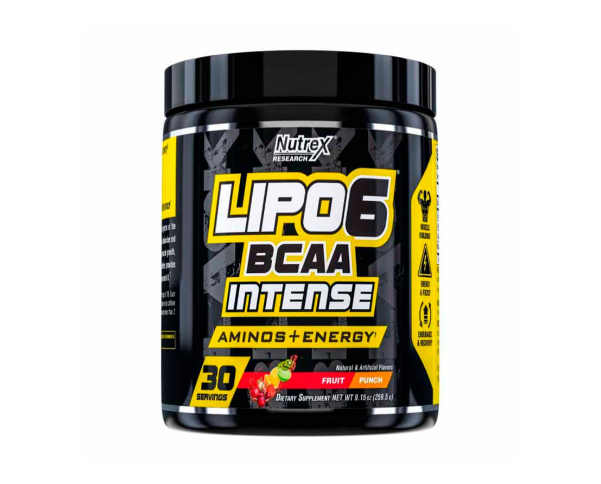 Aminoacidos Lipo 6 Bcaas Intense Nutrex (30 serv) Ponche de Frutas.