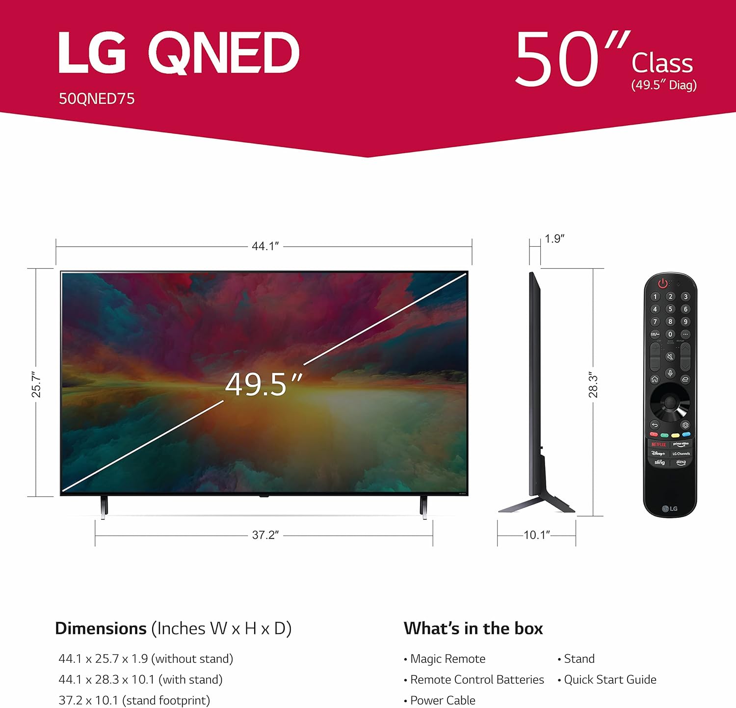 Pantalla Smart Tv 4k LG Serie Qned80ura Mini Led 50.