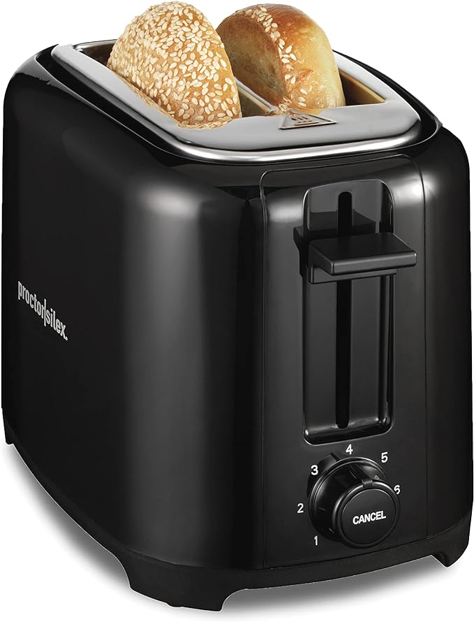 A Proctor Silex 22215 Tostador de Pan, Ranuras Extra Anchas, Negro.