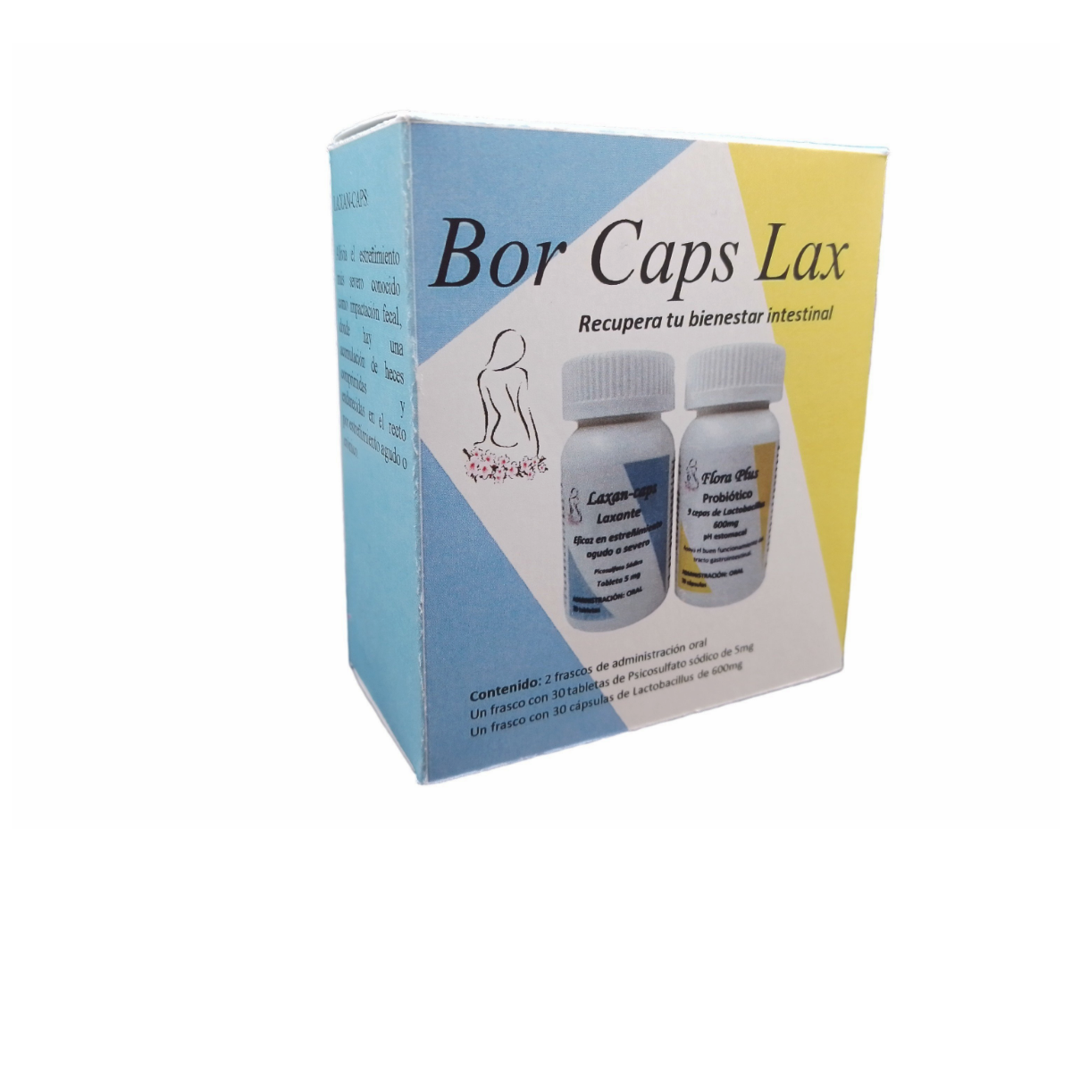 Laxante 30 tabletas de 5mg | Probiótico 30 cápsulas de 600mg .