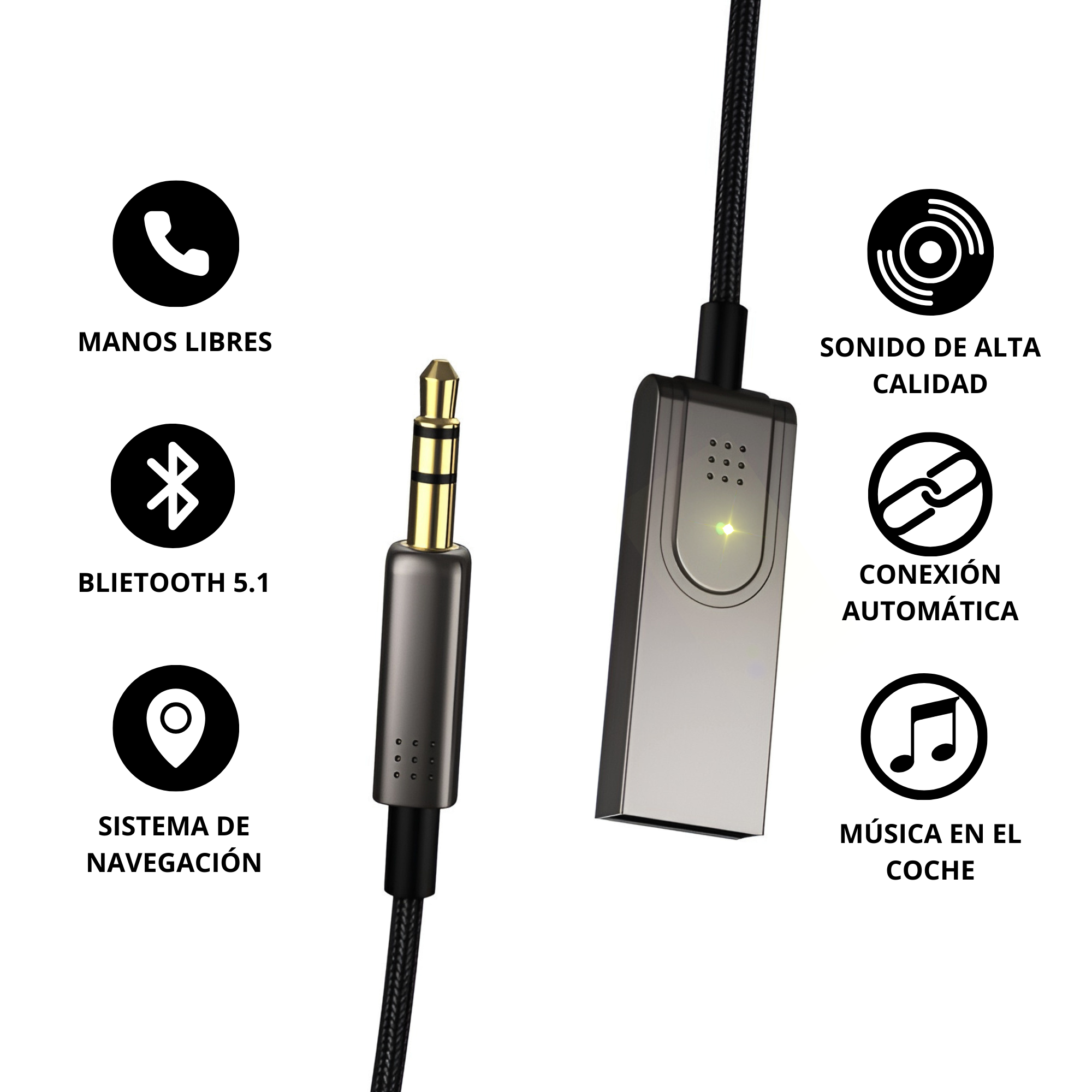 RECEPTOR DE AUDIO BLUETOOTH ADAPTADOR ECOMLAB AUDIO ESTEREO.