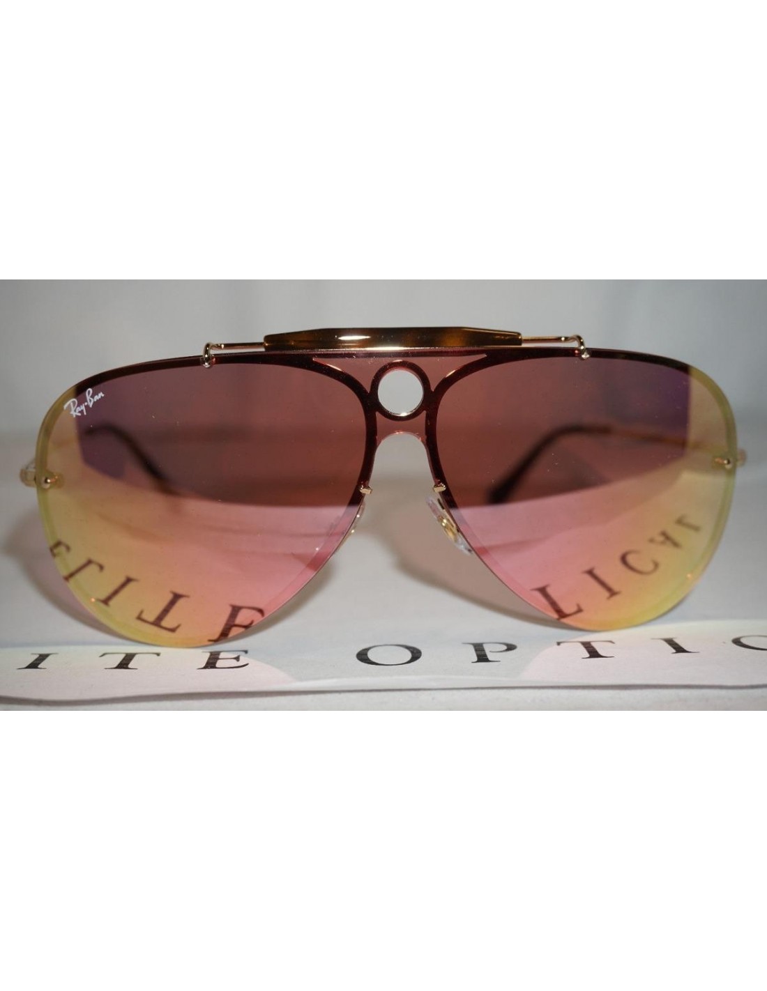Lentes de sol Ray Ban Rb3581n 001/e4 Aviator Shooter Blaze Rosa Espejo