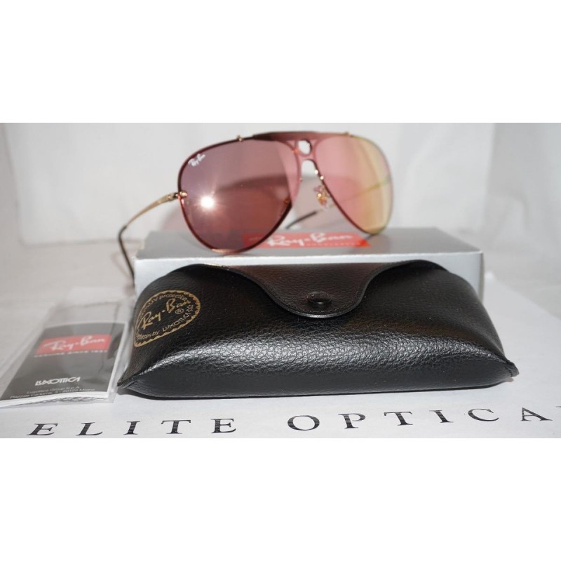Lentes de sol Ray Ban Rb3581n 001/e4 Aviator Shooter Blaze Rosa Espejo
