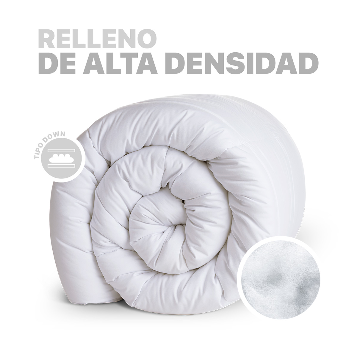 Edredón Acolchado Duvet Queen Size Hipoalergénico Blanco ESQUIMAL.