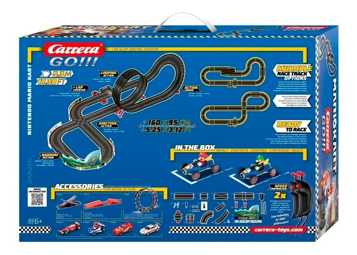 Autopista Mario Kart Carrera Go !! 5.3 Metros Eléctrica 120v.