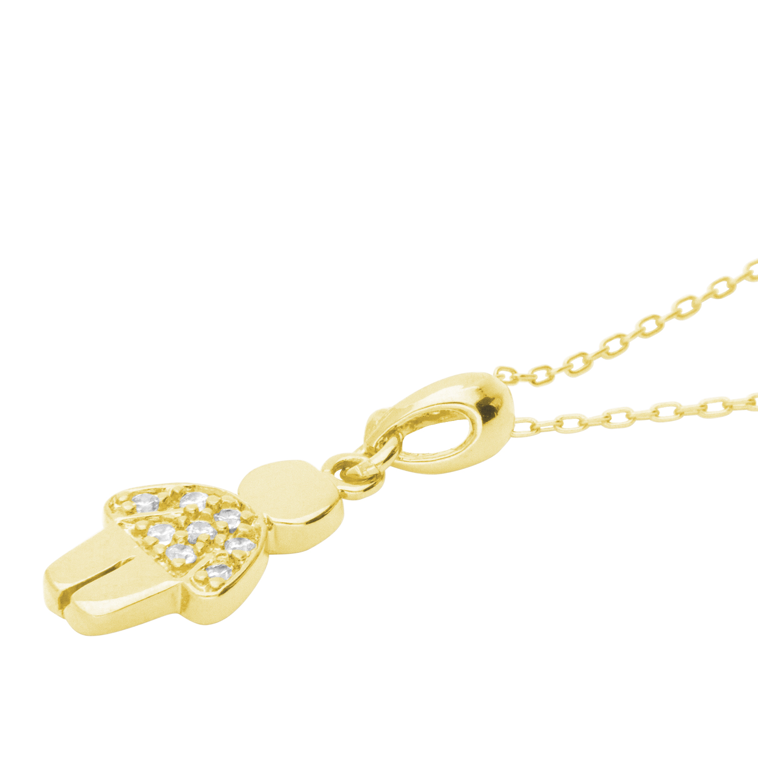 Collar Niño Baño de Oro 14K | Cristal Swarovski Cristal.