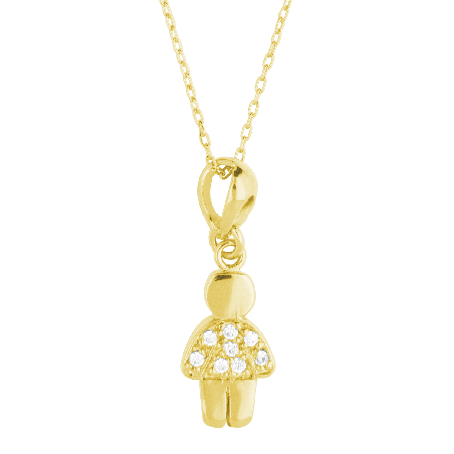 Collar Niño Baño de Oro 14K | Cristal Swarovski Cristal.