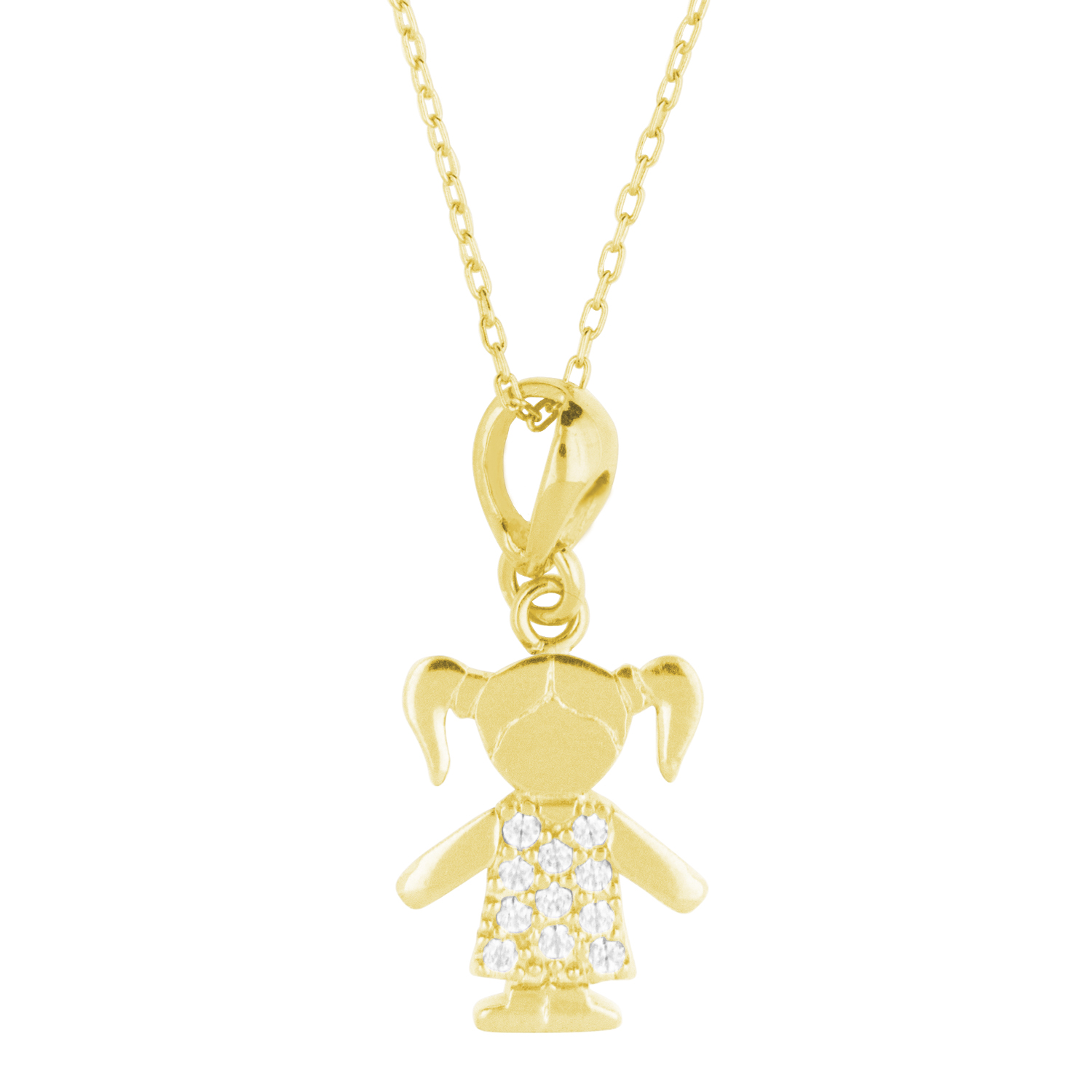 Collar Niña Baño de Oro 14K | Cristal Swarovski Cristal.