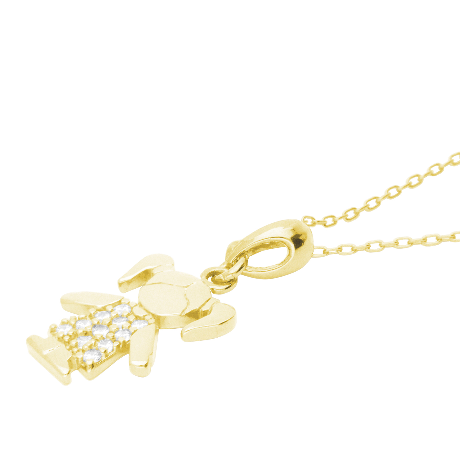 Collar Niña Baño de Oro 14K | Cristal Swarovski Cristal.