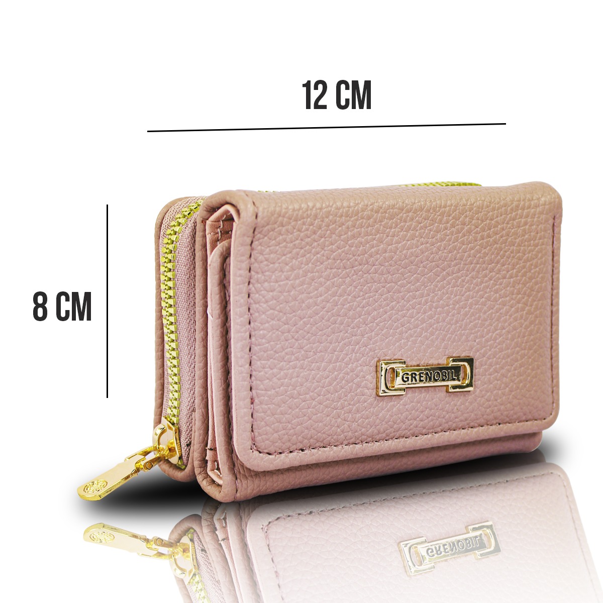 Cartera Rosa Vieja De Mano Para Mujer Billetera Minimalista.