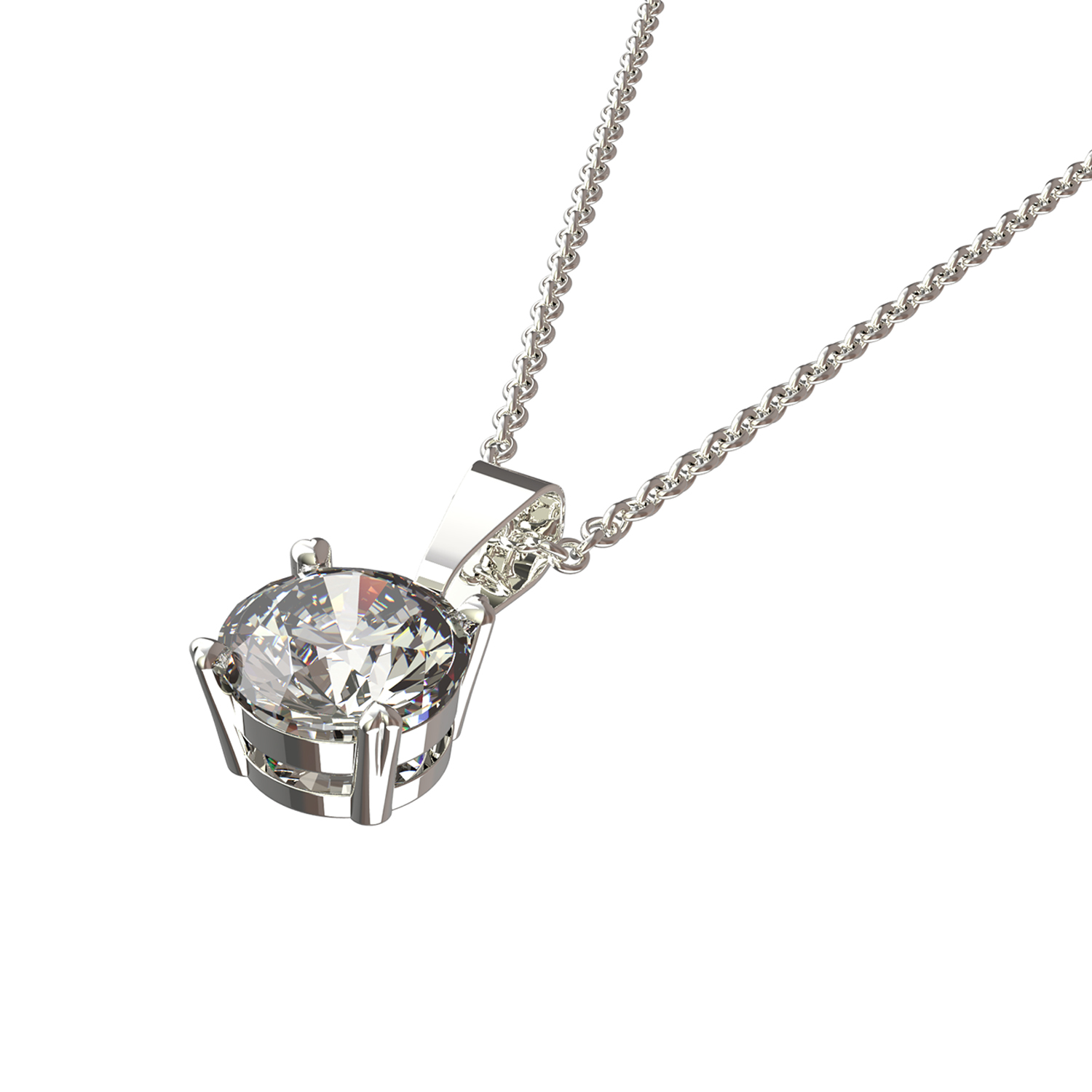 Collar Roundstone Baño de Rodio | Cristal Swarovski Cristal.