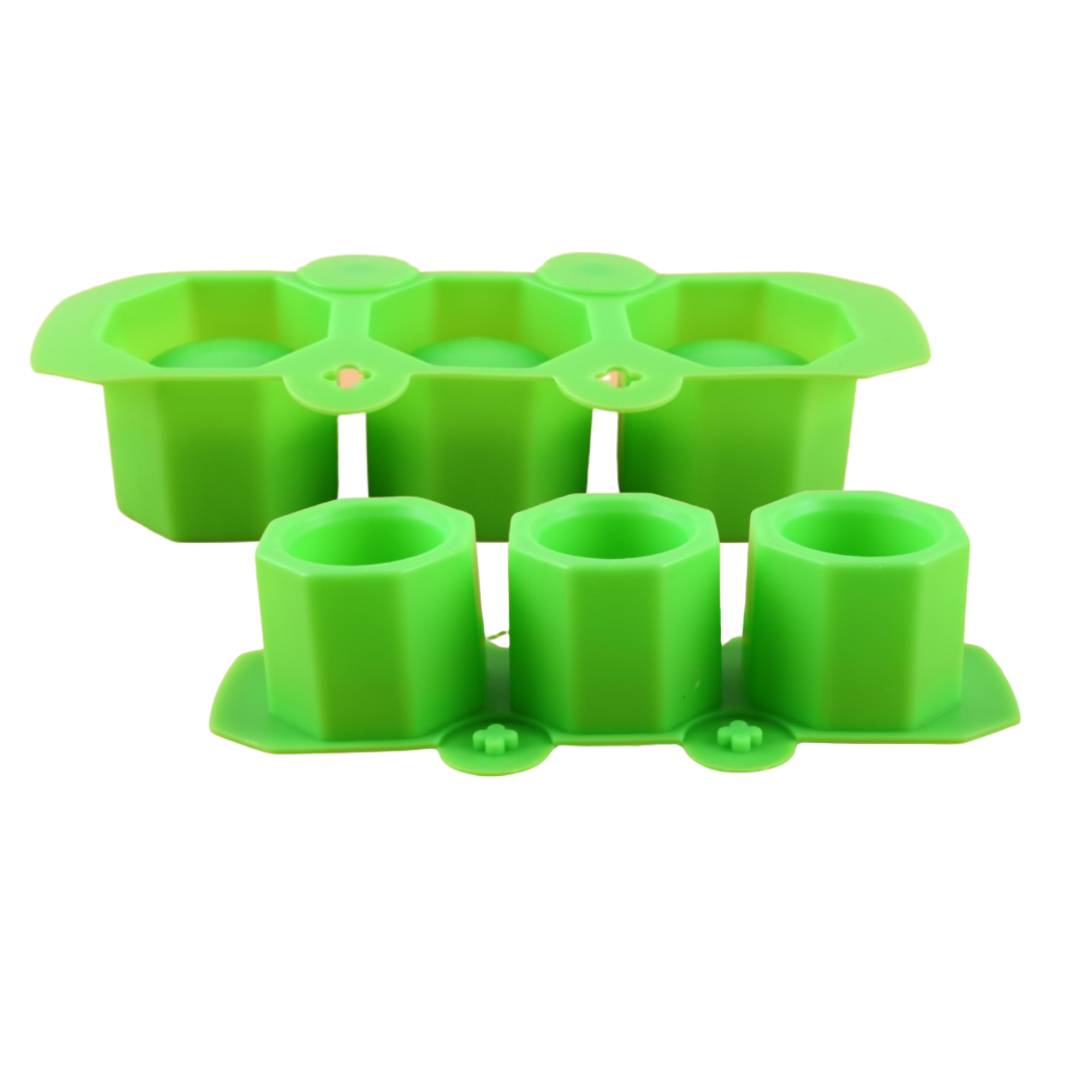 Moldes De Silicona Para Macetas Velas Ecomlab Y Manualidades Hexagonal Verde.