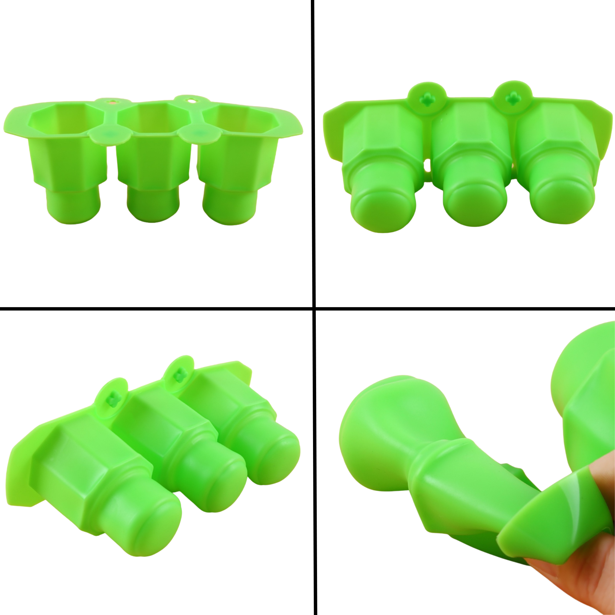 Moldes De Silicona Para Macetas Velas Ecomlab Y Manualidades Hexagonal Verde.