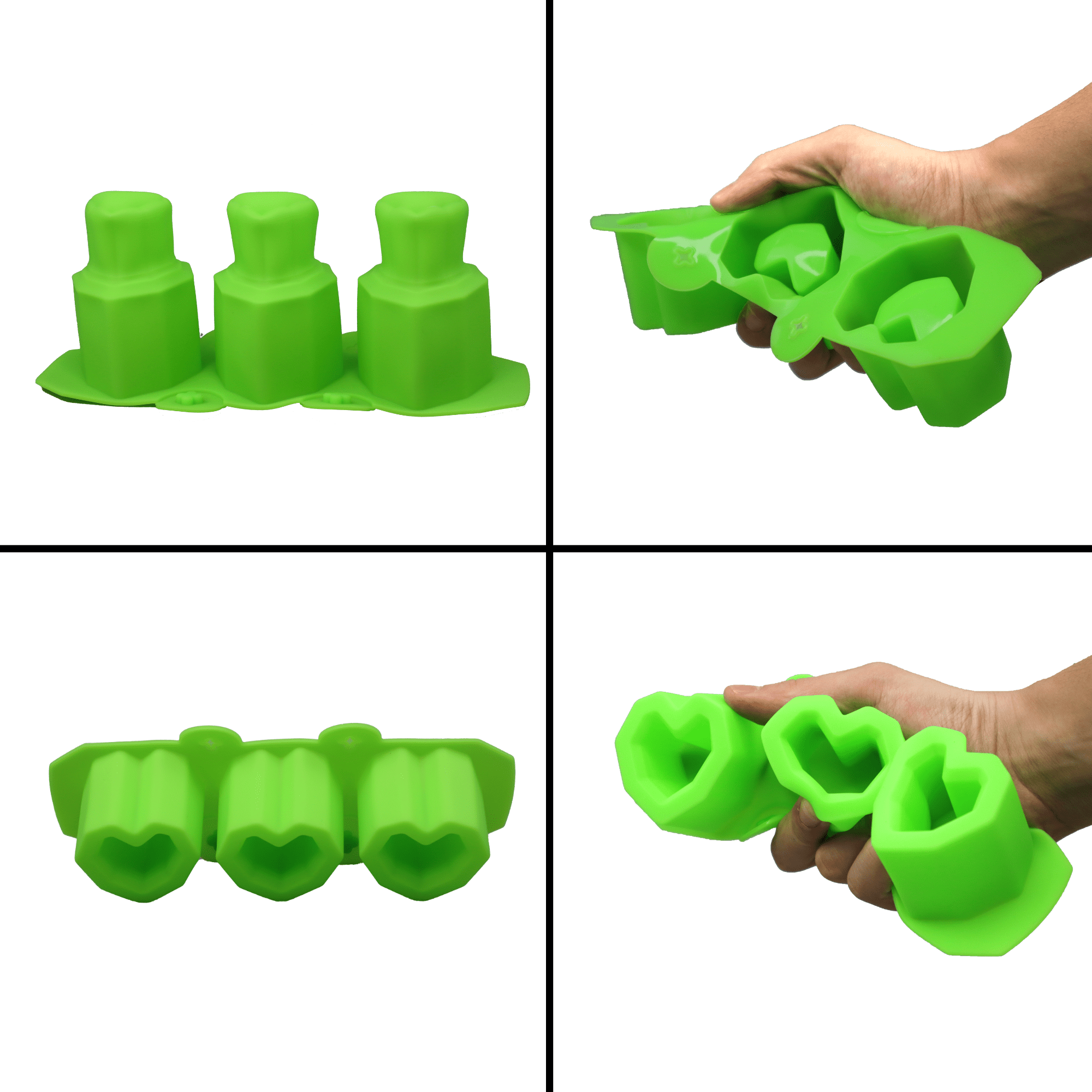 Moldes De Silicona Para Macetas Velas Ecomlab Y Manualidades Corazón Verde.