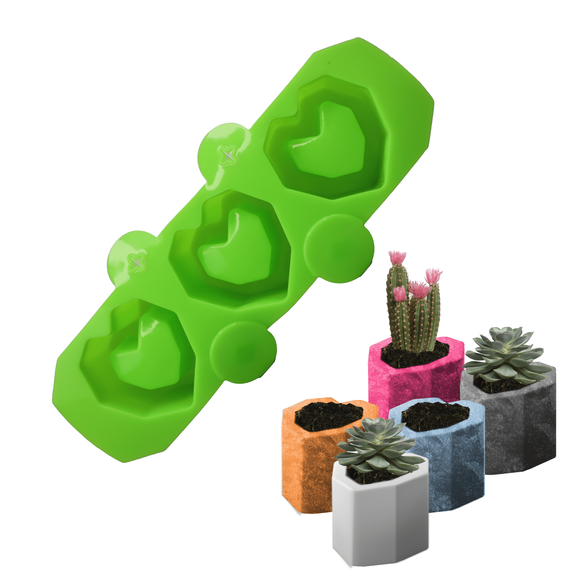 Moldes De Silicona Para Macetas Velas Ecomlab Y Manualidades Corazón Verde.