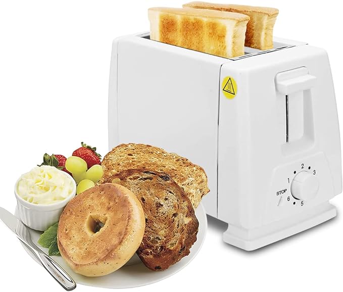 A Tostador de Pan, 2 Rebanadas Tostadora, 6 Niveles de Tostado con Paro Automático, Acero Inoxidable Tostadora.