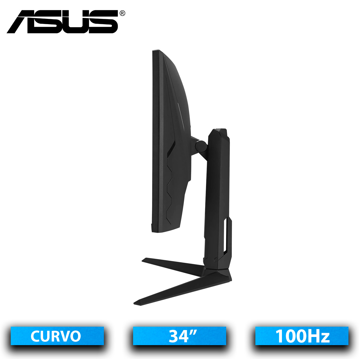 ﻿Monitor Gamer Curvo Asus  VG34VQEL1A Led 34" UltraWide Quad HD FreeSync 100Hz HDMI Bocinas Integradas Negro.