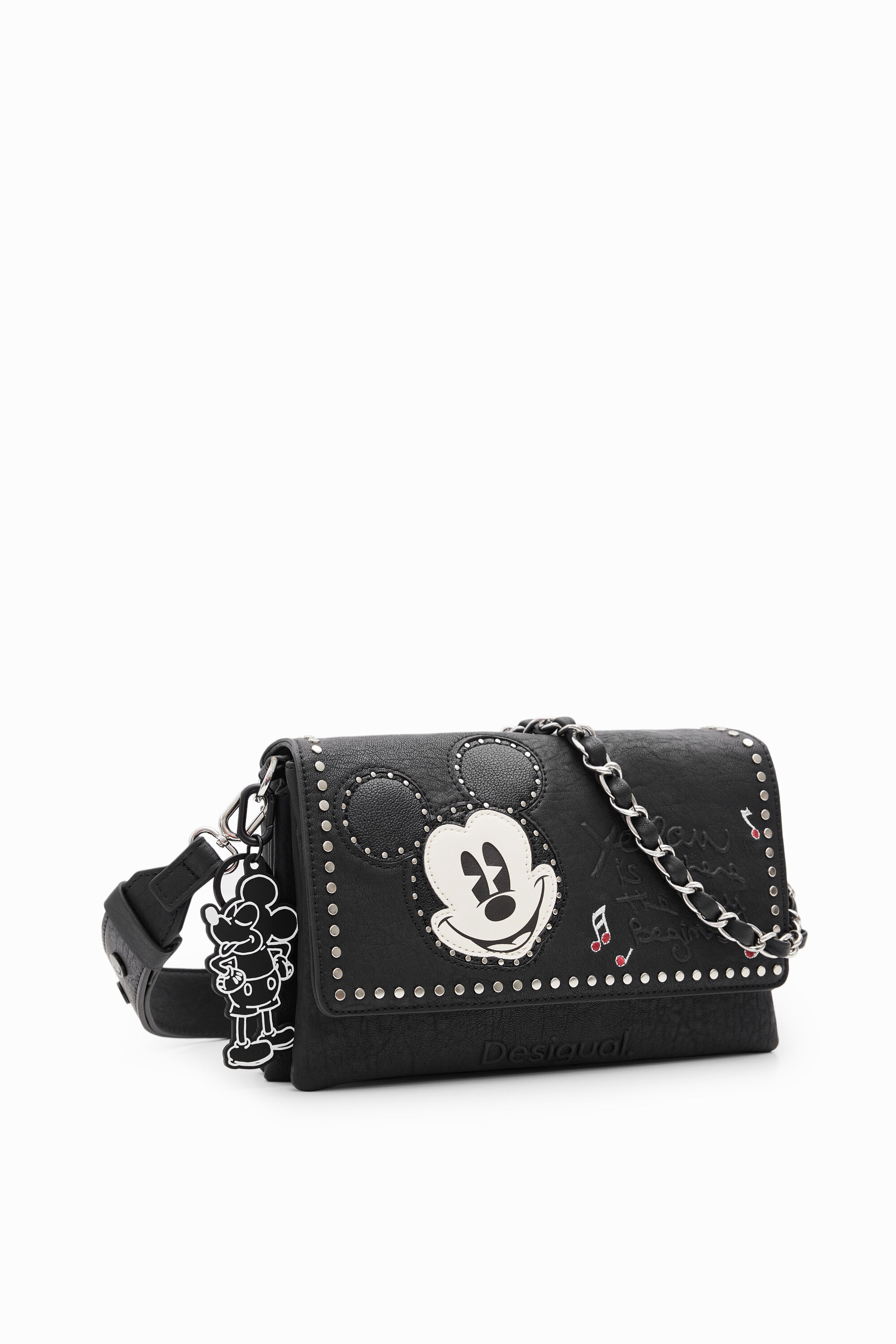 Bolso Bandolera M tachuelas Mickey Mouse Desigual.