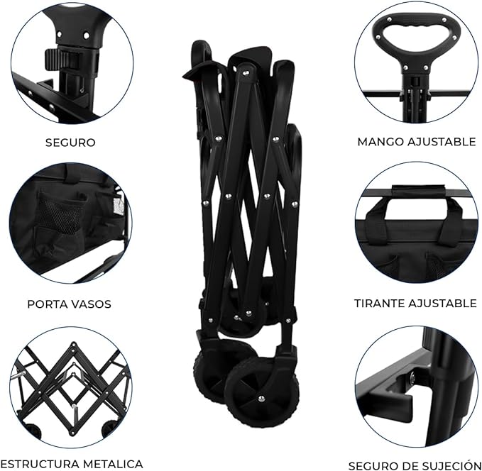 A NFL Carrito Plegable Multiusos Portátil para Transportar hasta 60 Kilos con Estructura Metálica Resistente, Ruedas Giratorias 360° con Estampado de tu Equipo Favorito (San Francisco).