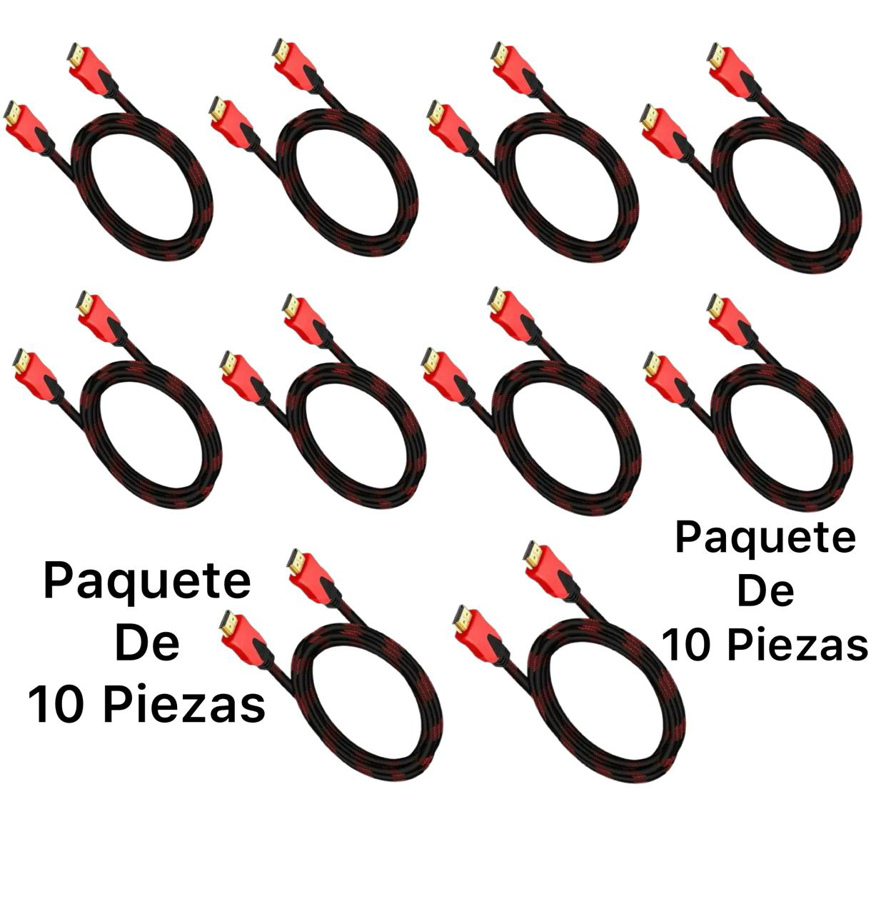 Paqt. 10 Piezas Cable Hdmi Alta Definicion 4k Hd 5 Metros